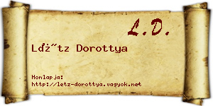 Létz Dorottya névjegykártya